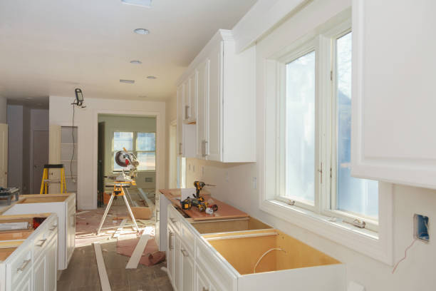 kitchen construction, cabinets but no countertops yet